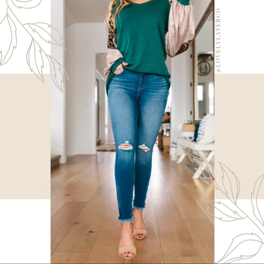 KanCan Medium Wash Ankle Zip Skinny Jeans NWT